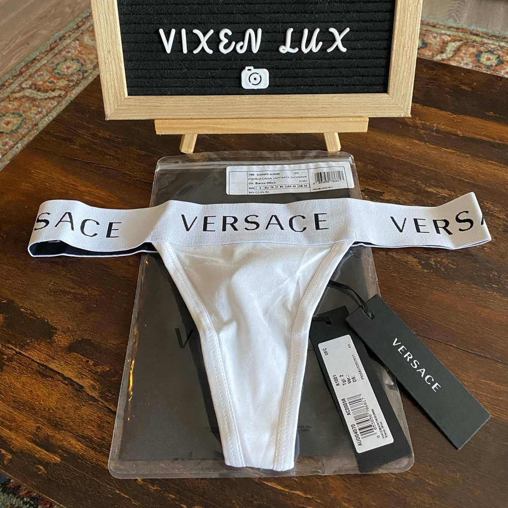 Versace Logo Waistband Thong